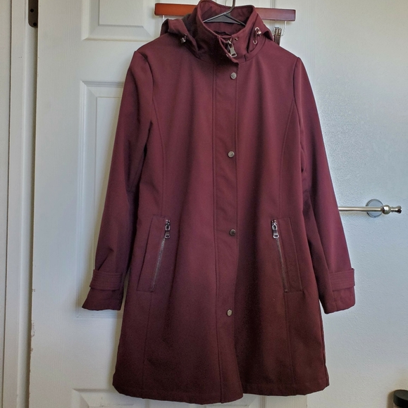 Calvin Klein Jackets & Blazers - Dusty plum Calvin Klein hooded raincoat